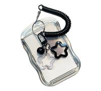 Clear Card Sleeves with Spring String Star Charm Card Holder Water Resistant Security Protector Clear Holder Black Border Cover