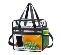 Clear Carry Bag, 30 x 15 x 30 cm, PVC Shoulder Bag, Large Cosmetic Bag, Adjustable Carry Bag for School, for Concerts, Swimming Pool, School, Travel, Work, Women