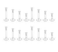 Clear Cartilage Earrings for Sports Stud Plastic Earrings Acrylic Labret Lip Ring Tragus Retainer Clear Helix Cartilage Earring Stud Push Top Piercing Retainers Flat Back Earring for Women Men(32Pcs)