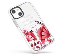 Clear Case Compatible with iPhone 13 (6.1 inch) Pink Rose Floral Soft Protective Case | Girls, Women, Inspirational, Scripture, Bible Verses, Christian Quotes, Proverbs 3:5, Compatible for iPhone 13