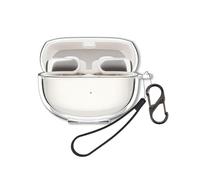 Clear Case for Bose Ultra Open Bluetooth Earbuds 2024, FJIASTB Flexible TPU Shockproof Protective Cover with Carabiner and Lanyard (Transparent)