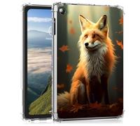 Clear Case for Fire HD 8 & HD 8 Plus 12th Generation 2022 Release Ultra -Thin Slim Lightweight Shockproof Clear TPU Silicone Back Shell Cover for Kids Women,Maple Leaf Fox