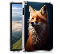 Clear Case for Fire HD 8 & HD 8 Plus 12th Generation 2022 Release Ultra -Thin Slim Lightweight Shockproof Clear TPU Silicone Back Shell Cover for Kids Women,Cute Fox