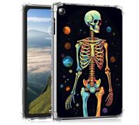 Clear Case for Fire HD 8 & HD 8 Plus 12th Generation 2022 Release Ultra -Thin Slim Lightweight Shockproof Clear TPU Silicone Back Shell Cover for Kids Women,Colorful Planet Skull