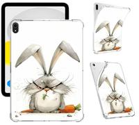 Clear Case for iPad 11th Generation (A16) 2025/iPad 10th Gen 10.9" 2022, Slim Lightweight Shockproof Anti-Yellowing Transparent Soft TPU Protective Cover for iPad (A16) 2025 11", Angry Rabbit