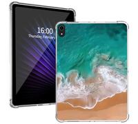 Clear Case for iPad Air 11 Inch Case M2 2024, for iPad Air 6th/5th/4th Gen(2024/2022/2020) Transparent Ultra-Thin Lightweight Cover with Soft TPU Bumpers with Pencil Holder, Beach Sea