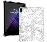Clear Case for iPad Air 11 Inch Case M2 2024, for iPad Air 6th/5th/4th Gen(2024/2022/2020) Transparent Ultra-Thin Lightweight Cover with Soft TPU Bumpers with Pencil Holder, Topographic White