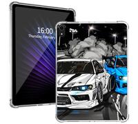 Clear Case for iPad Air 11 Inch Case M2 2024, for iPad Air 6th/5th/4th Gen(2024/2022/2020) Transparent Ultra-Thin Lightweight Cover with Soft TPU Bumpers with Pencil Holder, Cartoon Drift Cars