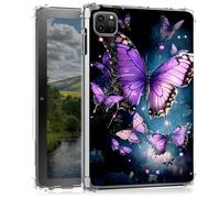 Clear Case for iPad Air 13 M3/M2 2025 2024/iPad Pro 12.9 2022/2021/2020/2018- Slim Lightweight Transparent Shockproof Protective Cover for iPad Air 13 2025,Butterfly with Glittering Wings