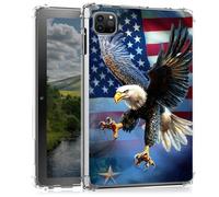 Clear Case for iPad Air 13 M3/M2 2025 2024/iPad Pro 12.9 2022/2021/2020/2018- Slim Lightweight Transparent Shockproof Protective Cover for iPad Air 13 2025,Eagle American Flag
