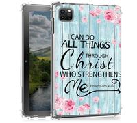 Clear Case for iPad Air 13 M3/M2 2025 2024/iPad Pro 12.9 2022/2021/2020/2018- Slim Lightweight Transparent Shockproof Protective Cover for iPad Air 13 2025,Bible Verses Philippians 4-13