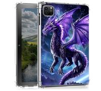 Clear Case for iPad Air 13 M3/M2 2025 2024/iPad Pro 12.9 2022/2021/2020/2018- Slim Lightweight Transparent Shockproof Protective Cover for iPad Air 13 2025,Dragon with Purple Wings