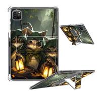 Clear Case for iPad Pro 12.9 2022/2021/2020/2018 Soft TPU Cover with Foldable Kickstand & Pencil Holder, Shockproof Rugged Cover for iPad Pro 12.9" 6th/5th/4th/3rd Gen, Three Cute Cats Design