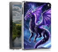 Clear Case for Kindle Fire 7 Tablet (12th Generation, 2022 Release) 7"- Slim Lightweight Transparent Shockproof Protective Cover for Kindle Fire 7 2022,Dragon with Purple Wings