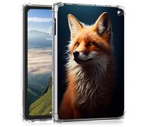 Clear Case for Kindle Fire HD 10 & 10 Plus 11th Generation 2021 Release 10.1 inch Ultra -Thin Slim Lightweight Shockproof Clear TPU Silicone Back Shell Cover for Kids Women,Cute Fox