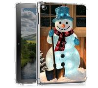 Clear Case for Kindle Fire HD 10 Tablet 10.1" (7th / 9th Generation, 2017/2019 Release)- Slim Lightweight Transparent Shockproof Protective Cover for HD 10 2019,Snowman