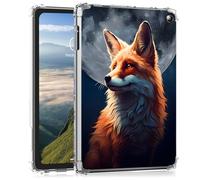 Clear Case for Kindle Fire Max 11 (13th Generation, 2023 Release) 11" Ultra -Thin Slim Lightweight Shockproof Clear TPU Silicone Back Shell Cover for Kids Women,Fox and Moon