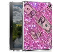 Clear Case for Kindle Fire Max 11 Tablet (13th Generation, 2023 Release) 11"- Slim Lightweight Transparent Shockproof Protective Cover for Fire Max 11 2023,Pink Glittering Dollar Bills