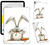 Clear Case for Kindle Paperwhite 12th Gen 2024 (7") & Kindle Colorsoft Signature Edition 7", Slim Transparent TPU Protective Cover with Shockproof Bumper Scratch-Resistant Back, Angry Rabbit
