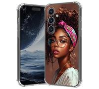 Clear Case for Samsung Galaxy A36 5G 6.7", Anti-Scratch Slim Soft TPU Bumper Cover with Shockproof 4-Corner Air-Cushion, Transparent Crystal Phone Case for Women Girl, African American Girl