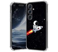 Clear Case for Samsung Galaxy A36 5G 6.7", Anti-Scratch Slim Soft TPU Bumper Cover with Shockproof 4-Corner Air-Cushion, Transparent Crystal Phone Case for Women Girl, Astronaut Rocket
