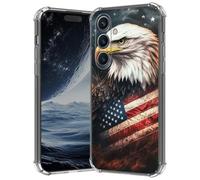 Clear Case for Samsung Galaxy S25 5G 6.2", Anti-Scratch Slim Soft TPU Bumper Cover with Shockproof 4-Corner Air-Cushion, Transparent Crystal Phone Case for Women Girl, Flag Eagle