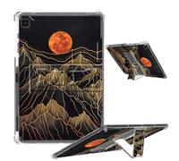 Clear Case for Samsung Galaxy Tab A7 Lite 8.7" 2021 Soft TPU Cover with Foldable Kickstand & Pencil Holder, Shockproof Cover for Galaxy Tab A7 Lite SM-T220/T225/T227, Golden Lines Mountains