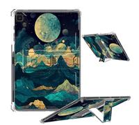 Clear Case for Samsung Galaxy Tab A7 Lite 8.7" 2021 Soft TPU Cover with Foldable Kickstand & Pencil Holder, Shockproof Cover for Galaxy Tab A7 Lite SM-T220/T225/T227, Moon Mountains