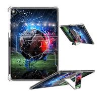 Clear Case for Samsung Galaxy Tab A8 10.5 2022 Soft TPU Cover with Foldable Kickstand & Pencil Holder, Shockproof Cover for Galaxy Tab A8 Tablet SM-X200/X205/X207, Asian Red Black Ball