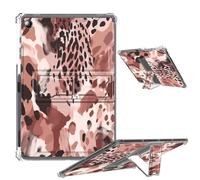 Clear Case for Samsung Galaxy Tab A8 10.5 2022 Soft TPU Cover with Foldable Kickstand & Pencil Holder, Shockproof Cover for Galaxy Tab A8 Tablet SM-X200/X205/X207, Brown Leopard