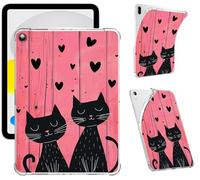Clear Case for Samsung Galaxy Tab A9 8.7-Inch 2023, Support S Pen Charging Soft TPU Printed Design Protective Cover, Slim Shockproof Scratch-Resistant Transparent Shell, Love Cat