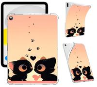 Clear Case for Samsung Galaxy Tab A9 8.7-Inch 2023, Support S Pen Charging Soft TPU Printed Design Protective Cover, Slim Shockproof Scratch-Resistant Transparent Shell, Cute Black Cat