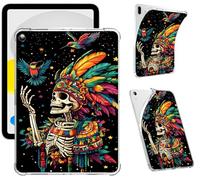 Clear Case for Samsung Galaxy Tab A9+/A9 Plus 11 inch 2023, Support S Pen Charging Soft TPU Printed Design Protective Cover, Slim Shockproof Scratch-Resistant Transparent Shell, Skeleton Bird