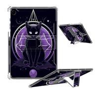 Clear Case for Samsung Galaxy Tab A9 Plus 10.9" 2023 Soft TPU Cover with Foldable Kickstand & Pencil Holder, Shockproof Cover for Galaxy Tab A9+ SM-X210/X216/X218, Star Cat Moon