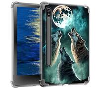 Clear Case for Samsung Galaxy Tab S8 Plus 2022/S7 FE 2021/S7 Plus 2020 12.4" Slim Soft TPU Transparent Back Cover Case for Galaxy Tab S7 FE 5G 2021/S8+ 2022/S7+ 2020,Cool Wolves Howling at The Moon