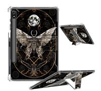 Clear Case for Samsung Galaxy Tab S8 Plus 2022/S7 FE 2021/S7 Plus 2020 12.4" with Foldable Kickstand & Pencil Holder, Shockproof Case for Galaxy Tab S8+/S7 FE/S7+, Moth Crescent Moon