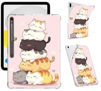 Clear Case for Samsung Galaxy Tab S9 11 Inch 2023, Support S Pen Charging Soft TPU Printed Design Protective Cover, Slim Shockproof Scratch-Resistant Transparent Shell, Cat Group