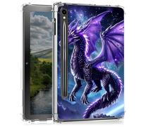 Clear Case for Samsung Galaxy Tab S9 FE 10.9" SM-X510/X516B/X518U- Slim Lightweight Transparent Shockproof Protective Cover for Samsung S9 FE 10.9",Dragon with Purple Wings