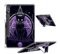 Clear Case for Samsung Galaxy Tab S9 Plus 12.4" 2023 with Foldable Kickstand & Pencil Holder, Shockproof Case for Galaxy Tab S9+ Tablet SM-X810/SM-X816B/SM-X818U, Star Cat Moon
