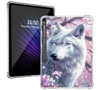 Clear Case for Samsung Galaxy Tab S9 Plus 12.4", Galaxy Tab S9+ Slim Lightweight Clear Protective Cover, Scratch Resistant Soft TPU Case for Samsung Tab S9+（SM-X810/X816）, Sakura Wolf