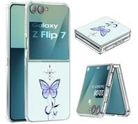 Clear Case for Samsung Z Flip 7 Crystal Soft TPU Shockproof for Samsung Galaxy Z Flip 7 Phone Case Transparent Slim Cute Patterns Protection Cover for Women Girls 5G (Butterfly)