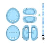 Clear Case for Tamagotchi Paradise, Drop-Proof Portable Carrying Protective Case Transparent Hard PC Protective Cover for Paradise Tamagotchi Accessories with Lanyard (Clear Blue)