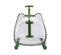 Clear Cat Carrier Suitcase with Wheels for Pet Travel, Transparent Hard Pet Trolley Case Luggage with Telescopic Handle for Small Pets