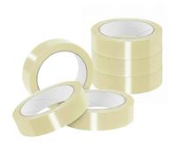Clear Cello Tape Rolls Pack of 6-24MM X 66M Strong Transparent Sticky Sellotape for Parcel Packing, Gift Wrapping, Office & Home Use - Easy Tear Packaging Tape