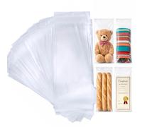 Clear Cellophane Bags with Self-Sealing Adhesive | 100 Pack Transparent OPP Bags | Resealable Gift, Bakery, Stationery & Retail Packaging (8×17 in (50 pack))