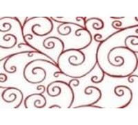 Clear Cellophane Roll with RED Scroll - Gift Basket Hamper Wrap, Recyclable Gift Packaging, Gift Wrapping - 80cm x 100m