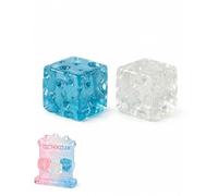 Clear Cheese Squishy Slow Rising Stress Ball Transparent Ice Cube Fidget Toy with Soft Squeeze Feel Cute ASMR Sensory Desk Decor for Anxiety Relief ADHD Focus(Blue+Clear,S-2.17in)
