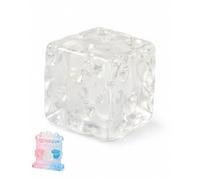 Clear Cheese Squishy Slow Rising Stress Ball Transparent Ice Cube Fidget Toy with Soft Squeeze Feel Cute ASMR Sensory Desk Decor for Anxiety Relief ADHD Focus(Clear,M-2.76in)
