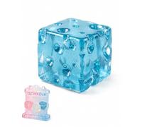 Clear Cheese Squishy Slow Rising Stress Ball Transparent Ice Cube Fidget Toy with Soft Squeeze Feel Cute ASMR Sensory Desk Decor for Anxiety Relief ADHD Focus(Blue,S-2.17in)
