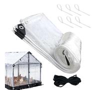 Clear Chicken Coop Cover, Poultry Enclosure with Cords, 6x8 Feet Tarp with Waterproof Build, Insulated Cover, Coop Tarp Easy Setup, Outdoor Accessory for Garden and Backyard